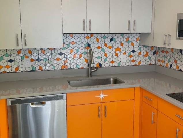 Modwalls Clayhaus Handmade Ceramic Mosaic Tile | Diamond Multicolor | Colorful Modern tile for backsplashes, kitchens, bathrooms, showers & feature areas.