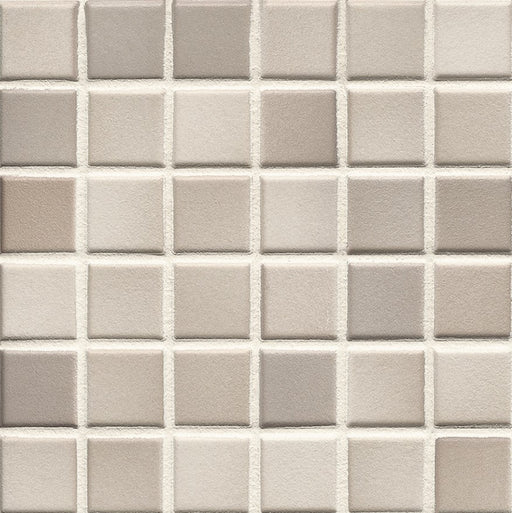 Sample of Modwalls Mediterranean Mosaic Porcelain Tile | Alexandria Blend  Matte | Tan | Colorful Modern & Midcentury tile for bathrooms, kitchens, backsplashes, showers, floors, pools & outdoors.