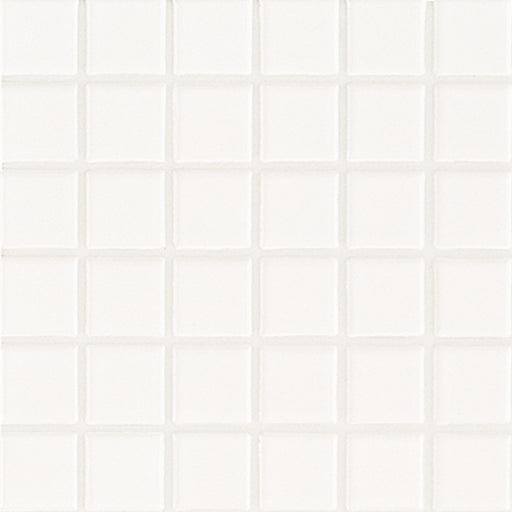 Sample of Modwalls Mediterranean Mosaic Porcelain Tile | Athens Blend Gloss | White | Colorful Modern & Midcentury tile for bathrooms, kitchens, backsplashes, showers, floors, pools & outdoors.