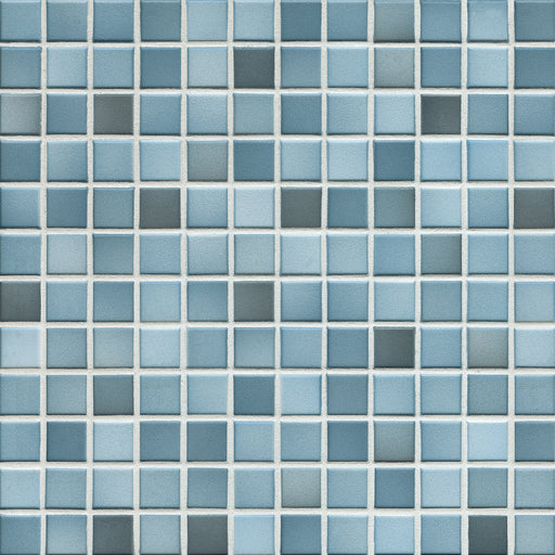Modwalls Mediterranean Mosaic Porcelain Tile | Barcelona Blend Matte | Blue |  Colorful Modern & Midcentury tile for bathrooms, kitchens, backsplashes, showers, floors, pools & outdoors.