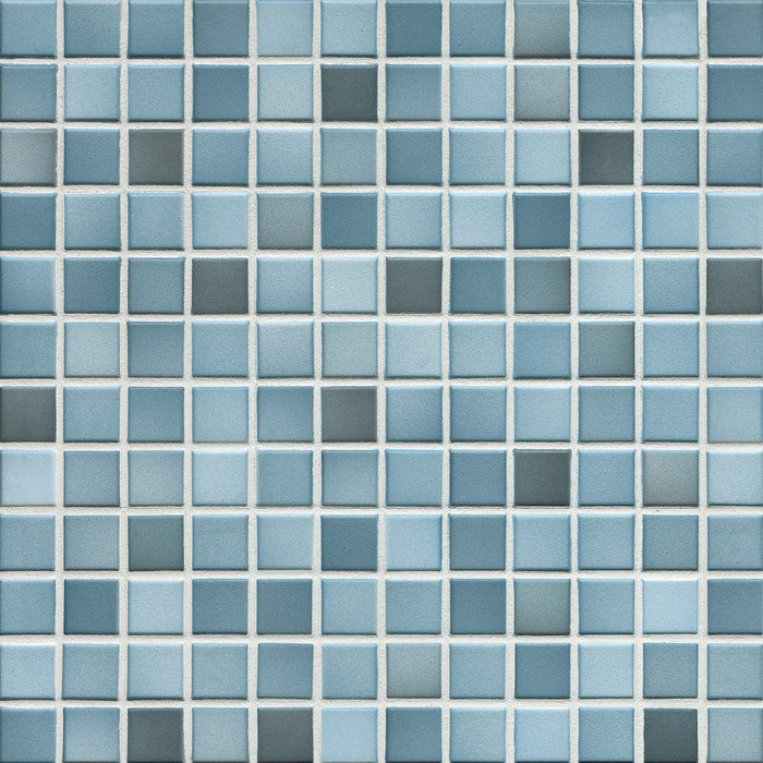 Modwalls Mediterranean Mosaic Porcelain Tile | Barcelona Blend Matte | Blue | Colorful Modern & Midcentury tile for bathrooms, kitchens, backsplashes, showers, floors, pools & outdoors.