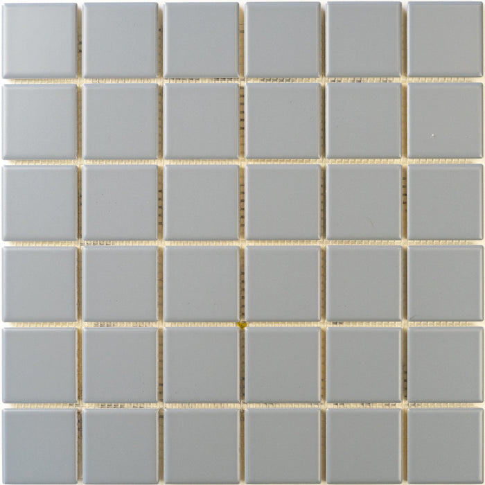 Sample of Modwalls ColorBlock 2 Porcelain Tile | Basalt | Gray tile | Colorful Modern & Midcentury tile for bathrooms, kitchens, backsplashes, showers, floors, pools & outdoors.