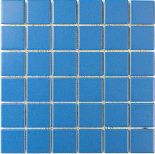 Modwalls ColorBlock 2 Porcelain Tile | Blue Jay | Blue | Colorful Modern & Midcentury tile for bathrooms, kitchens, backsplashes, showers, floors, pools & outdoors.