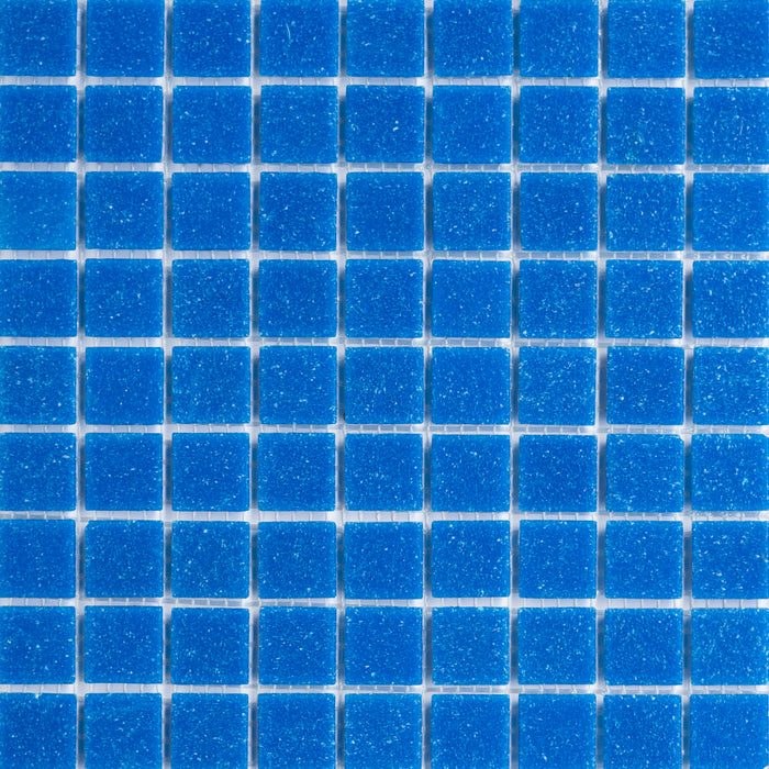 Sample of Modwalls Brio Glass Mosaic Tile | Bluebird | Blue | Colorful Modern & Midcentury glass tile for kitchens, bathrooms, backsplashes, showers, pools & outdoors.