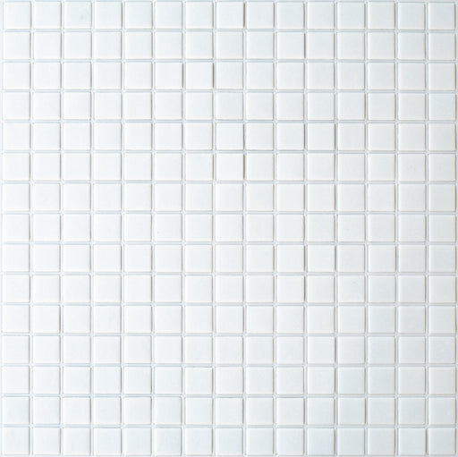 Modwalls Brio Glass Mosaic Tile | Bright White | Colorful Modern & Midcentury glass tile for kitchens, bathrooms, backsplashes, showers, pools & outdoors.