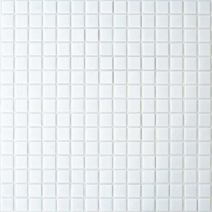 Modwalls Brio Glass Mosaic Tile | Bright White | Colorful Modern & Midcentury glass tile for kitchens, bathrooms, backsplashes, showers, pools & outdoors.