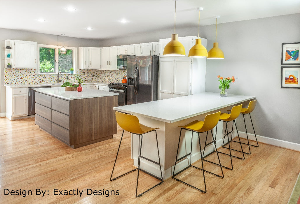 Modwalls Brio Custom Glass Mosaic Tile | Custom Blend | Pictured on a kitchen backsplash | Colorful Modern & Midcentury glass tile for kitchens, bathrooms, backsplashes, showers, pools & outdoors.