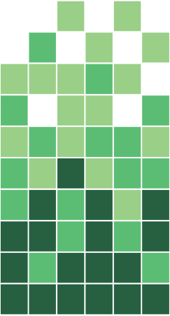 Sample of Modwalls Brio Glass Mosaic Gradient Tile | Forest Gradient | Gradient of green and white | Colorful Modern & Midcentury glass tile for kitchens, bathrooms, backsplashes, showers, pools & outdoors.