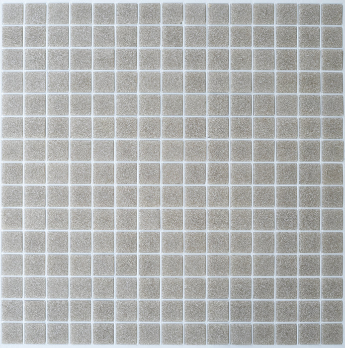 Modwalls Brio Glass Mosaic Tile | Gravel | Gray | Colorful Modern & Midcentury glass tile for kitchens, bathrooms, backsplashes, showers, pools & outdoors.