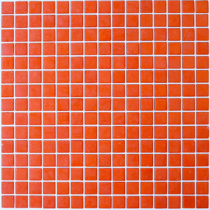 Modwalls Brio Glass Mosaic Tile | Orange | Colorful Modern & Midcentury glass tile for kitchens, bathrooms, backsplashes, showers, pools & outdoors.