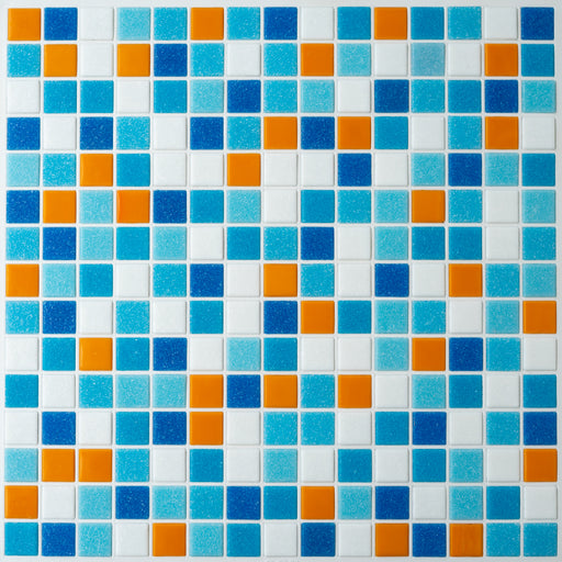 Modwalls Brio Glass Mosaic Tile | Santa Monica | Colorful Modern & Midcentury glass tile for kitchens, bathrooms, backsplashes, showers, floors, pools & outdoors. 
