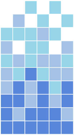 Sample of Modwalls Brio Glass Mosaic Gradient Tile | Twilight Gradient | Gradient of blue and white | Colorful Modern & Midcentury glass tile for kitchens, bathrooms, backsplashes, showers, pools & outdoors.