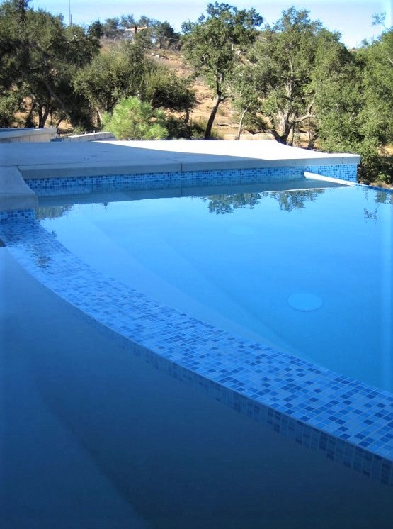 Modwalls Brio Glass Mosaic Tile | Cool Pool Blend | Colorful Modern & Midcentury glass tile for kitchens, bathrooms, backsplashes, showers, floors, pools & outdoors.