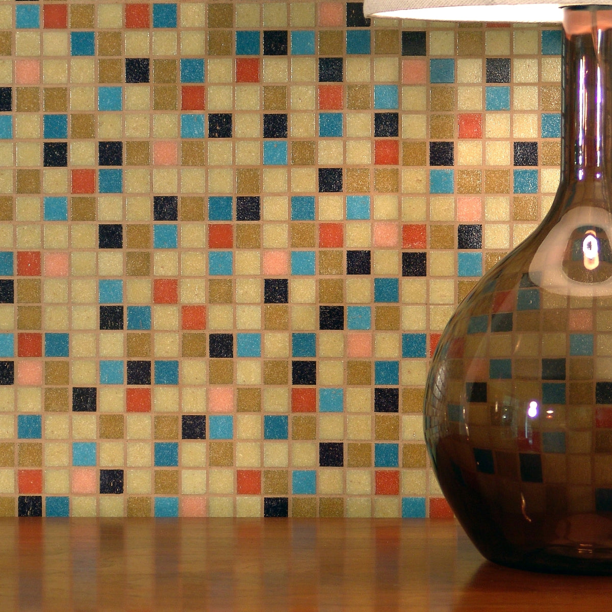 Modwalls Brio Glass Mosaic Tile | Custom Blend | Colorful Modern & Midcentury glass tile for kitchens, bathrooms, backsplashes, showers, floors, pools & outdoors. 