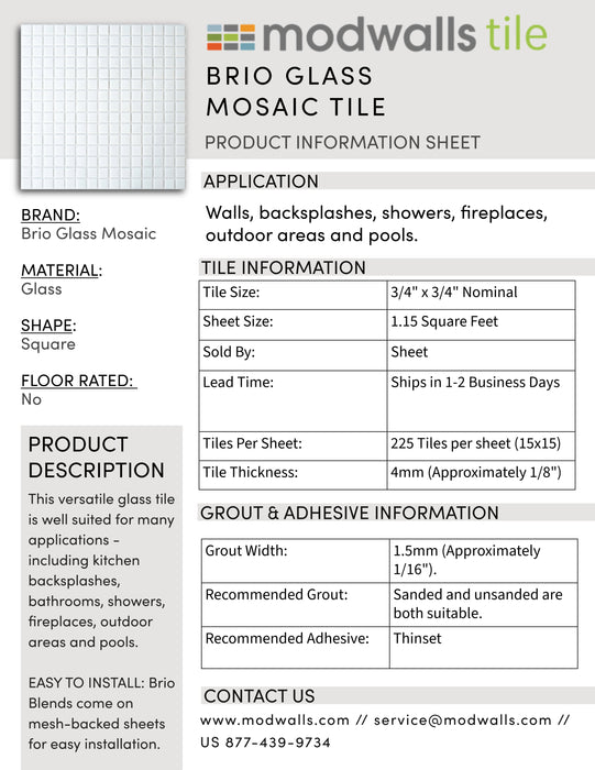 Brio Glass Mosaic Tile | Palm Springs Blend