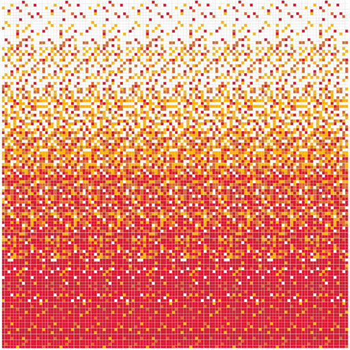 Modwalls Brio Glass Mosaic Gradient Tile | Campfire Gradient | Colorful Modern & Midcentury glass tile for kitchens, bathrooms, backsplashes, showers, pools & outdoors.
