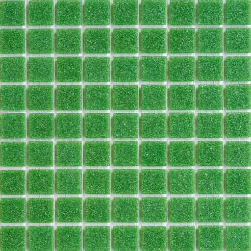 Sample of Modwalls Brio Glass Mosaic Tile | Cilantro | Green | Colorful Modern & Midcentury glass tile for kitchens, bathrooms, backsplashes, showers, pools & outdoors.