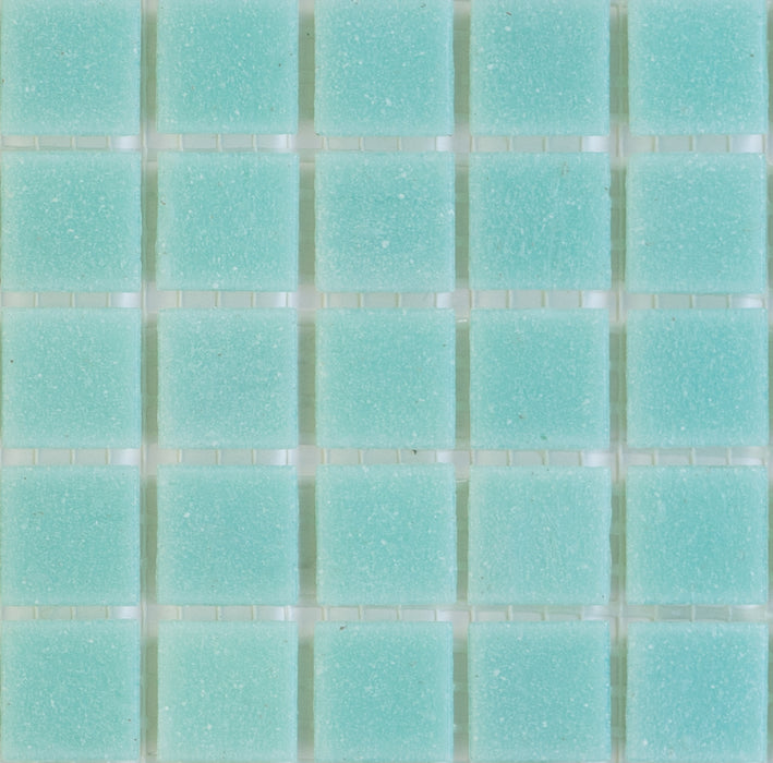 Sample of Modwalls Brio Glass Mosaic Tile | Cool Breeze | Blue | Colorful Modern & Midcentury glass tile for kitchens, bathrooms, backsplashes, showers, pools & outdoors.