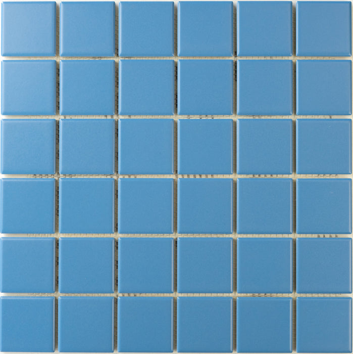 Modwalls ColorBlock 2 Porcelain Tile | Cornflower | Blue | Colorful Modern & Midcentury tile for bathrooms, kitchens, backsplashes, showers, floors, pools & outdoors.