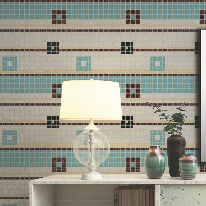 This depicts a custom glass tile pattern.