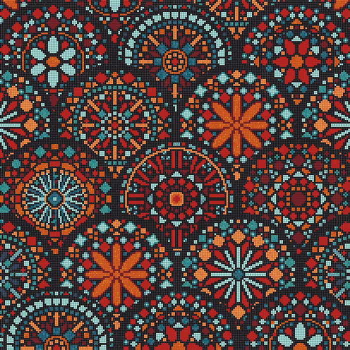 This depicts a custom glass tile pattern.