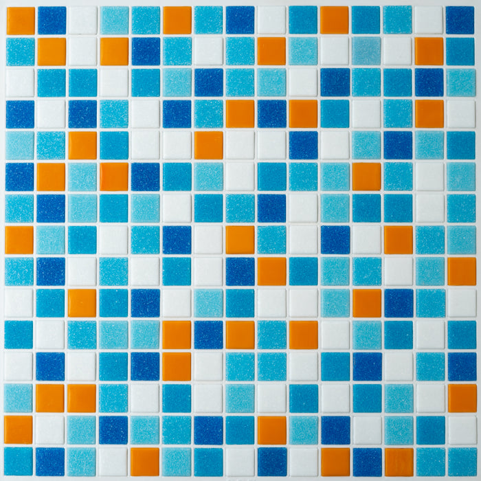 Modwalls Brio Glass Mosaic Tile | Santa Monica Blend | Multicolor | Colorful Modern & Midcentury glass tile for kitchens, bathrooms, backsplashes, showers, pools & outdoors.