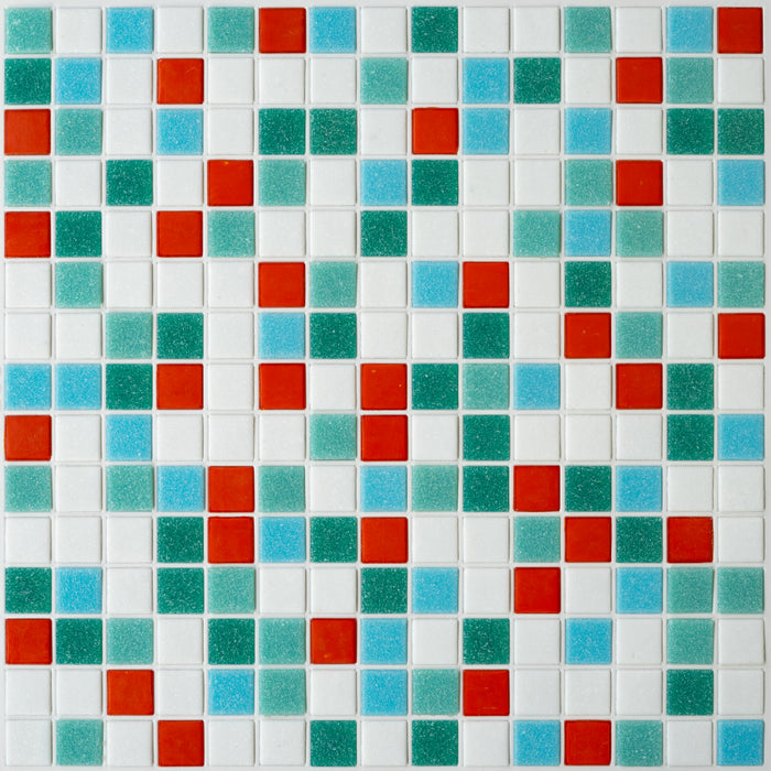 Modwalls Brio Glass Mosaic Tile | Cabo Blend | Multicolor | Colorful Modern & Midcentury glass tile for kitchens, bathrooms, backsplashes, showers, pools & outdoors.