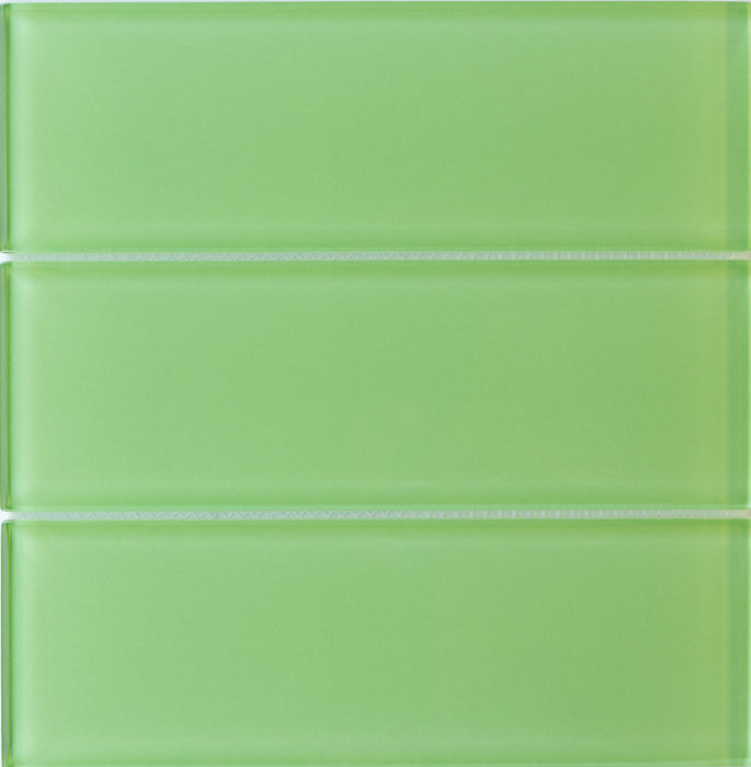 Modwalls Lush Glass Subway Tile | 3x9 in Wasabi | Green | Colorful Modern glass tile for bathrooms, showers, kitchen, backsplashes, pools & outdoors.