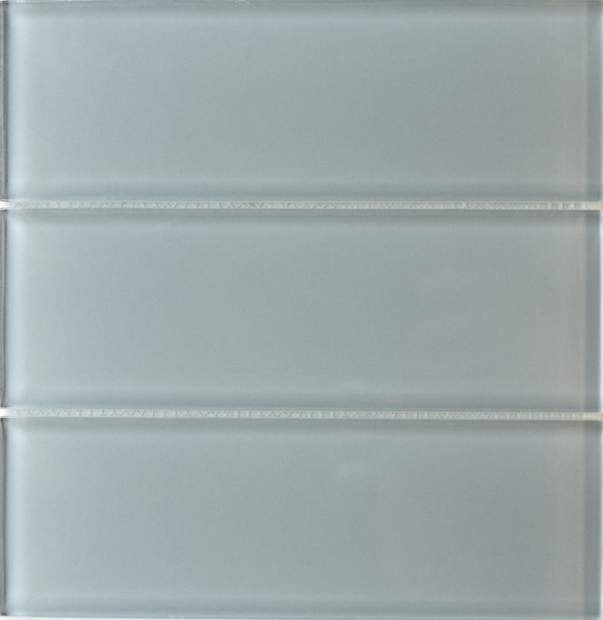 Modwalls Lush Glass Subway Tile | 3x9 in Fog Bank | Gray | Colorful Modern glass tile for bathrooms, showers, kitchen, backsplashes, pools & outdoors.