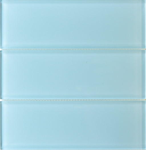 Modwalls Lush Glass Subway Tile | 3x9 in Vapor | Blue | Colorful Modern glass tile for bathrooms, showers, kitchen, backsplashes, pools & outdoors.