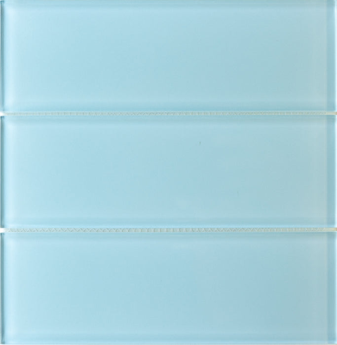 Modwalls Lush Glass Subway Tile | 3x9 in Vapor | Blue | Colorful Modern glass tile for bathrooms, showers, kitchen, backsplashes, pools & outdoors.