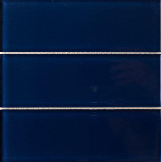Modwalls Lush Glass Subway Tile | 3x9 in Midnight | Blue | Colorful Modern glass tile for bathrooms, showers, kitchen, backsplashes, pools & outdoors.