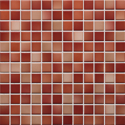 Modwalls Mediterranean Mosaic Porcelain Tile | Genoa Blend Gloss | Red | Colorful Modern & Midcentury tile for bathrooms, kitchens, backsplashes, showers, floors, pools & outdoors.