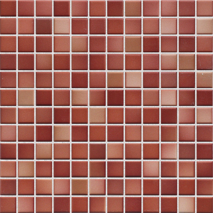 Modwalls Mediterranean Mosaic Porcelain Tile | Genoa Blend Matte | Red | Colorful Modern & Midcentury tile for bathrooms, kitchens, backsplashes, showers, floors, pools & outdoors.