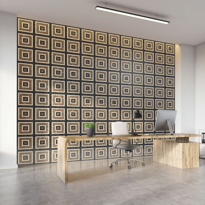 This depicts a custom glass tile pattern.