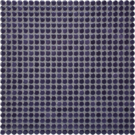 Modwalls PopDotz Porcelain Penny Round Tile | 1/2” Gloss | Grape Blend  | Purple | Colorful Modern & Midcentury tile for bathrooms, kitchens, backsplashes, showers, floors, pools & outdoors.
