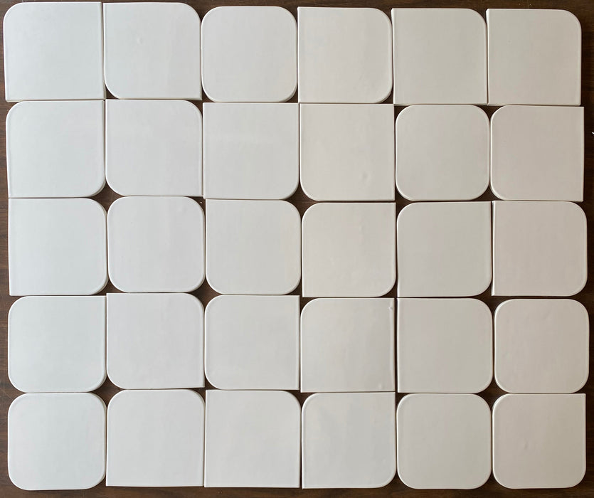 4 1/4" ModMix Handmade Ceramic Tile | Mixed Shapes