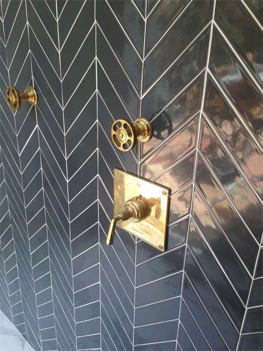Modwalls Kiln Handmade Ceramic Tile | Chevron | Colorful Modern tile for backsplashes, kitchens, bathrooms, showers & feature areas.