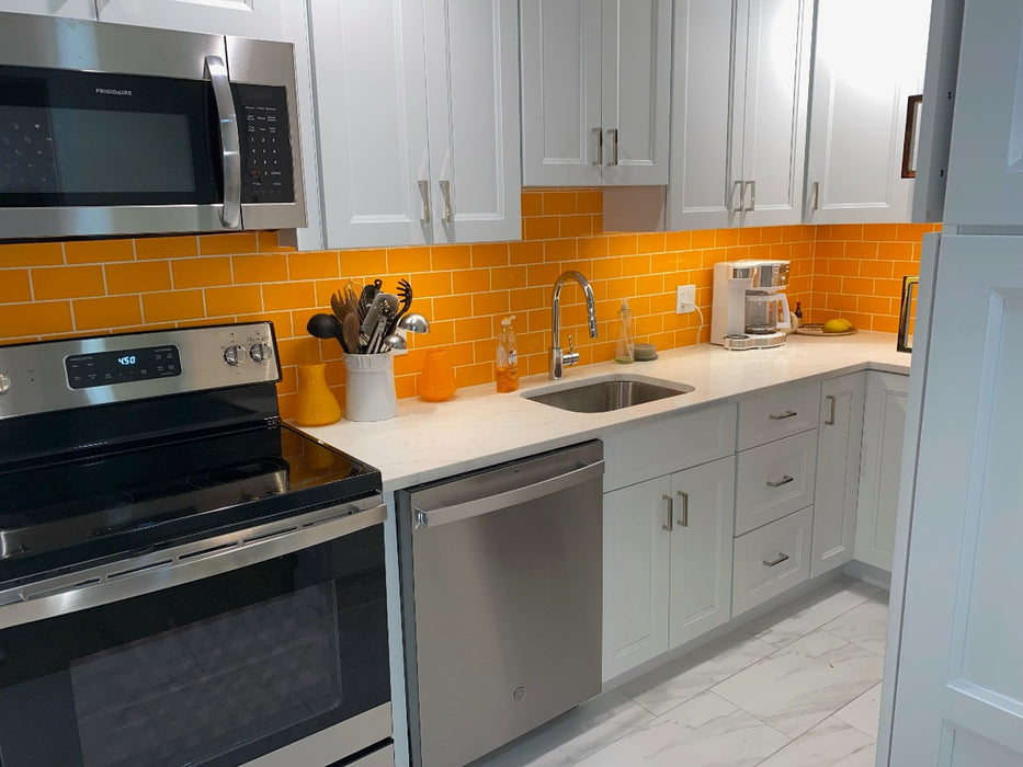 Modwalls Kiln Handmade Ceramic Tile | 3x6 Subway | Colorful Modern tile for backsplashes, kitchens, bathrooms, showers & feature areas.