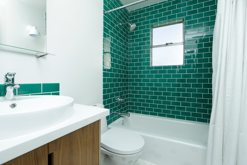 Modwalls Kiln Handmade Ceramic Tile | 3x9 Oz Green | Modern tile for backsplashes, kitchens, bathrooms, showers & feature areas.
