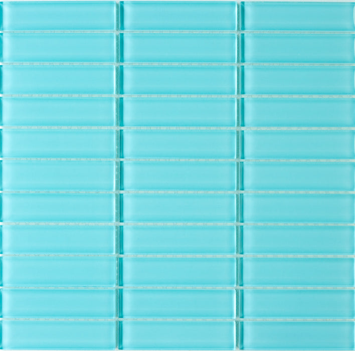 Modwalls Lush Glass Subway Tile | 1x4 in breaker blue | Colorful Modern glass tile for bathrooms, showers, kitchen, backsplashes, pools & outdoors.
