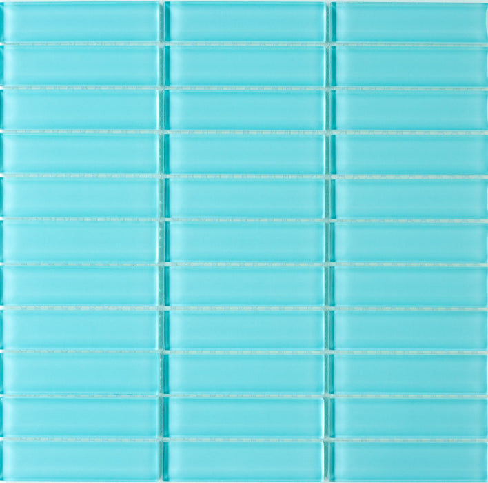 Modwalls Lush Glass Subway Tile | 1x4 in breaker blue | Colorful Modern glass tile for bathrooms, showers, kitchen, backsplashes, pools & outdoors. 