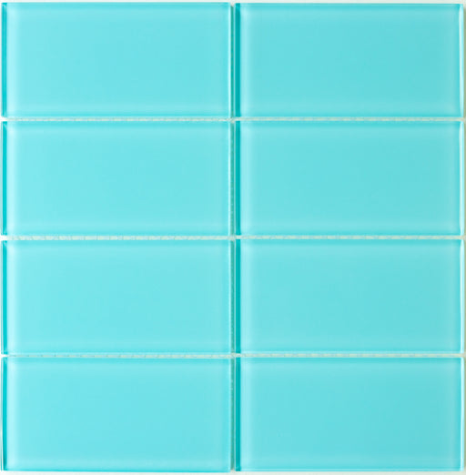 Modwalls Lush Glass Subway Tile | 3x6 in breaker blue | Colorful Modern glass tile for bathrooms, showers, kitchen, backsplashes, pools & outdoors. 