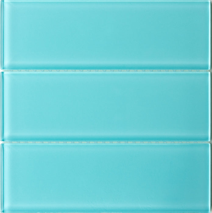 Modwalls Lush Glass Subway Tile | 3x9 in breaker blue | Colorful Modern glass tile for bathrooms, showers, kitchen, backsplashes, pools & outdoors. 