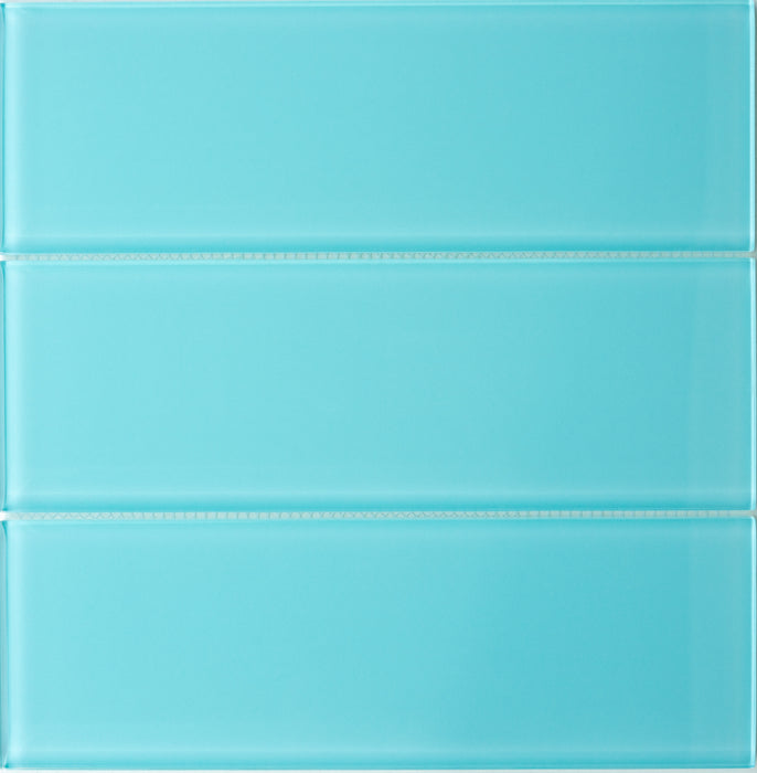 Modwalls Lush Glass Subway Tile | 4x12 in breaker blue | Colorful Modern glass tile for bathrooms, showers, kitchen, backsplashes, pools & outdoors.