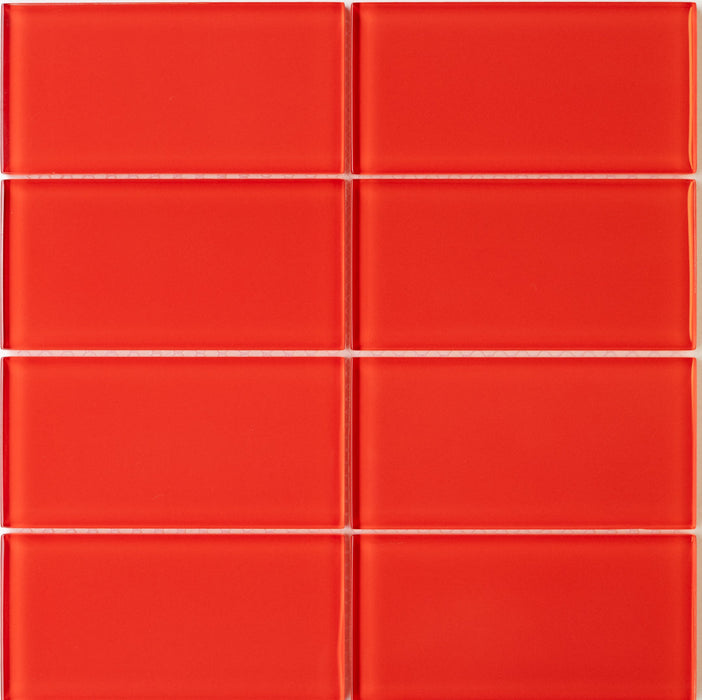 Sample of Lush Glass Subway Tile | Cherry 3x6