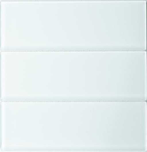Modwalls Lush Glass Subway Tile | 3x9 Cloud | White | Colorful Modern glass tile for bathrooms, showers, kitchen, backsplashes, pools & outdoors.