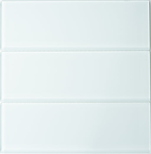 Modwalls Lush Glass Subway Tile | 4x12 Cloud | White | Colorful Modern glass tile for bathrooms, showers, kitchen, backsplashes, pools & outdoors.
