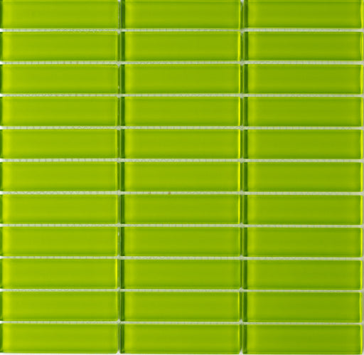 Modwalls Lush Glass Subway Tile | 1x4 Lemongrass | Colorful Modern glass tile for bathrooms, showers, kitchen, backsplashes, pools & outdoors. 