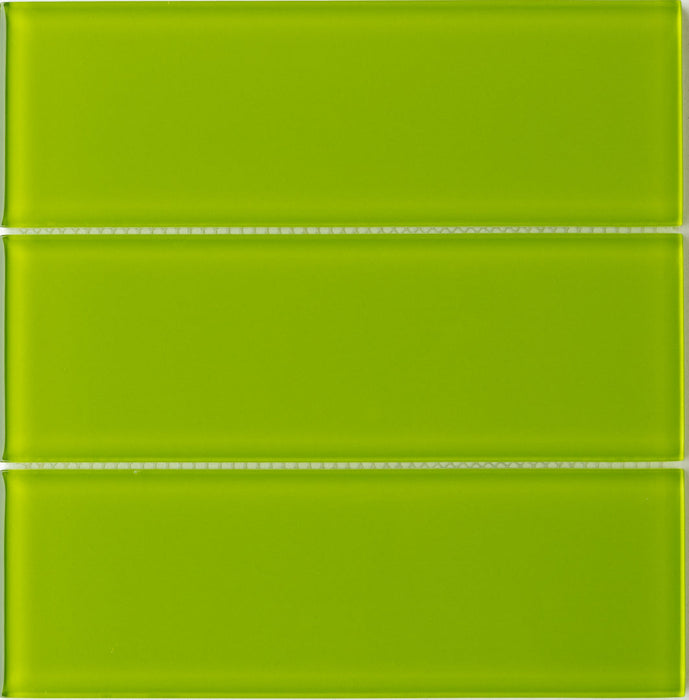 Sample of Lush Glass Subway Tile | Lemongrass 3x9